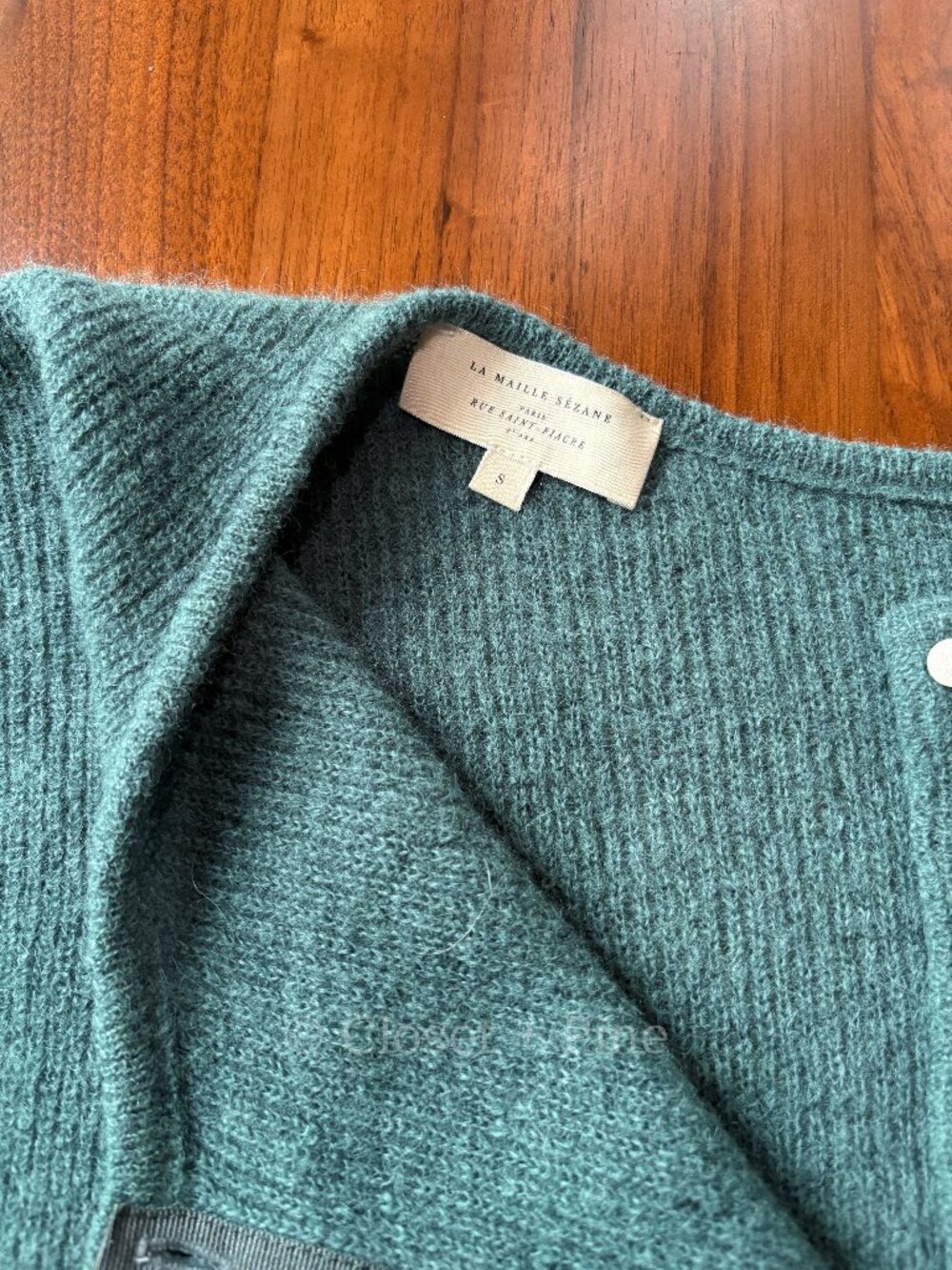 Sezane Gaspard Cardigan Sweater Sage Green Size Small Mohair Alpaca - Picture 4 of 17
